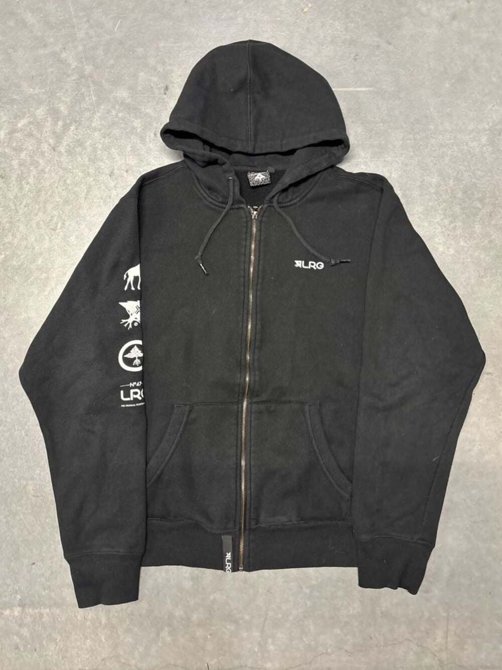 LRG Original Roots People Stacked Sleeve Logo Full-Zip Hoodie